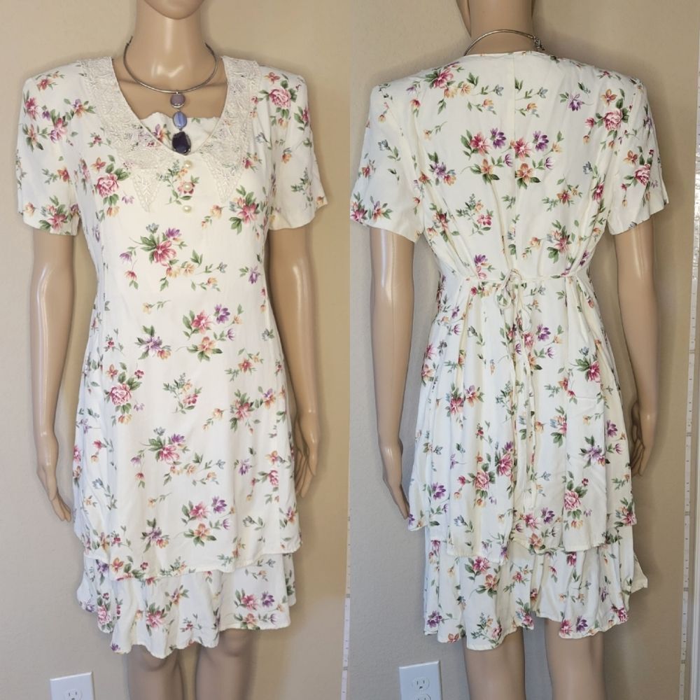 Vintage MEG LAUREN floral dress - Picture 2 of 14